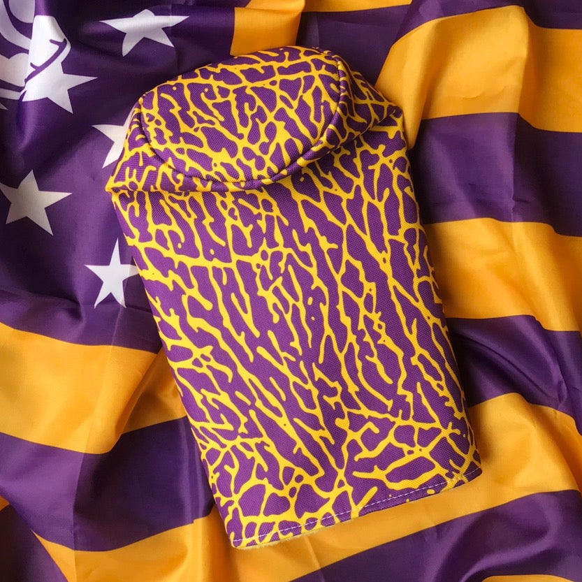Elephant Print Purple & Yellow Golf Barrel Headcover